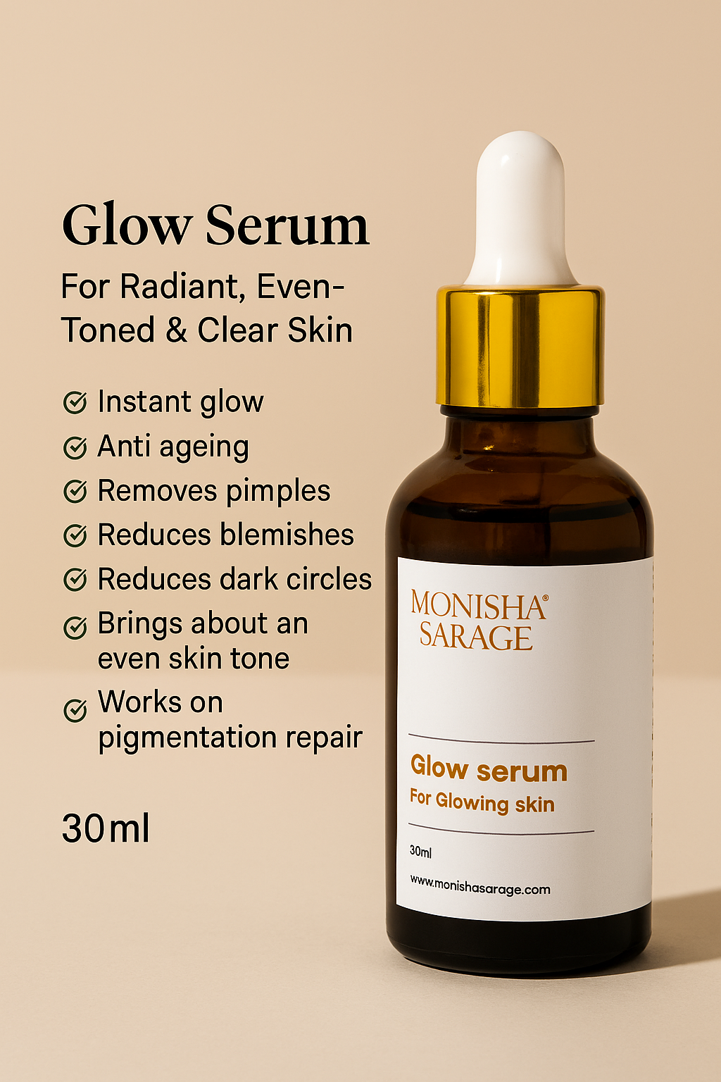 Glow night serum | Ayurvedic formulation for glowing skin| 30ml ( kumkumadi Tailum)