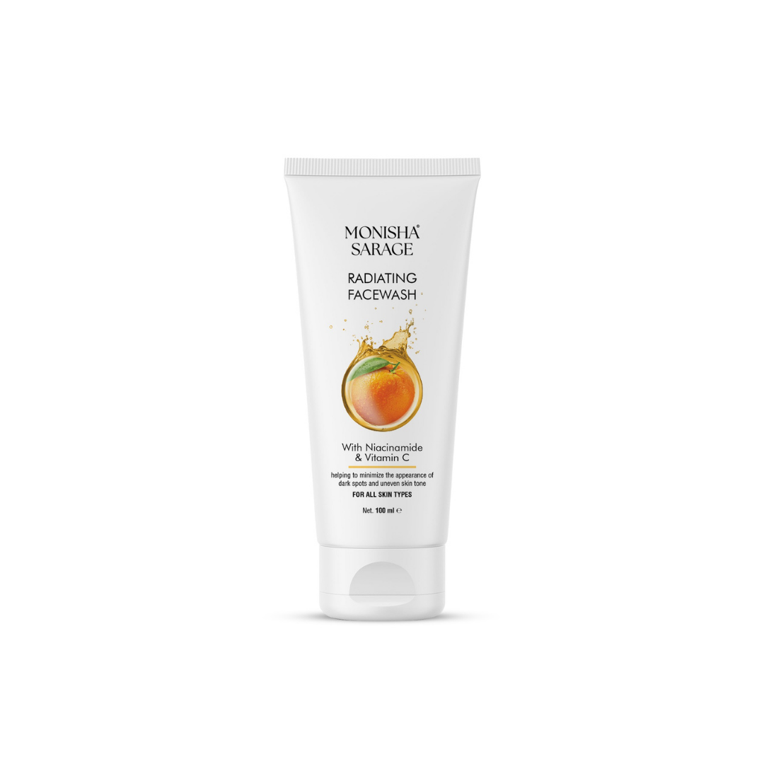 Monisha Sarage Radiating Face Wash| Niacinamide and Vitamin C| Advanced Formulation |Helps with Dark Spots| Suitable for All Skin Types | 100mL