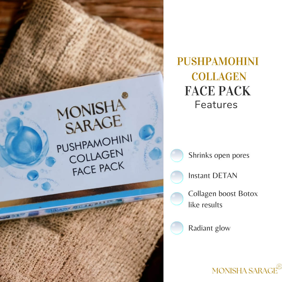 Pushpamohini Collage Facepack | 50 gms | Shrinks open pores | Detan