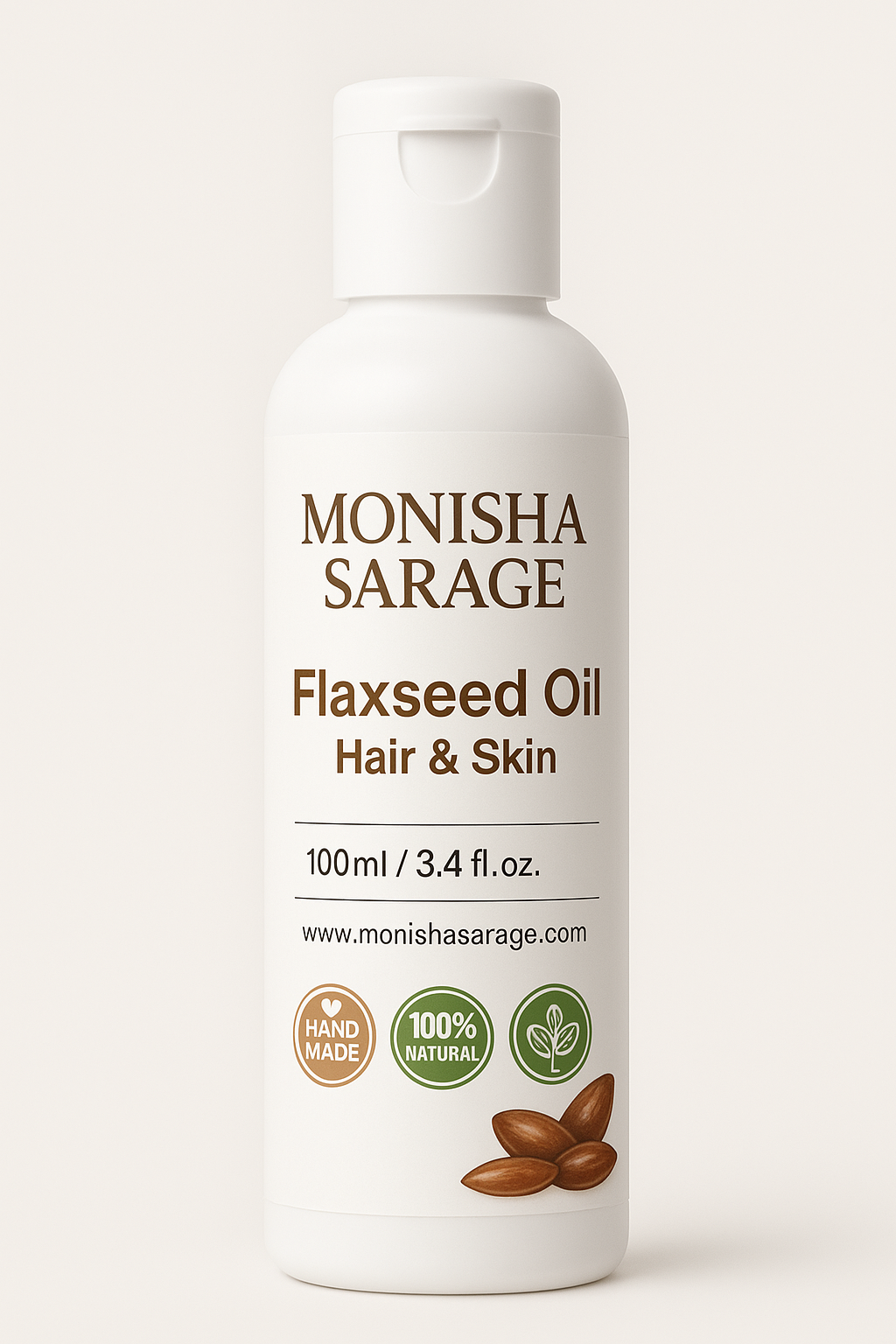 Flaxseed Oil for Hair & Skin – Cold-Pressed | 100ml