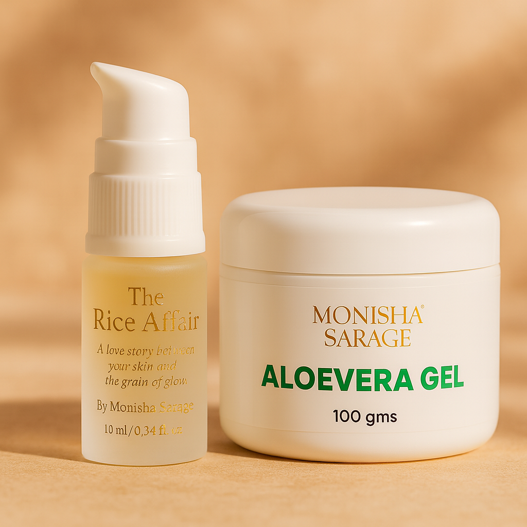 Alovera gel + rice serum