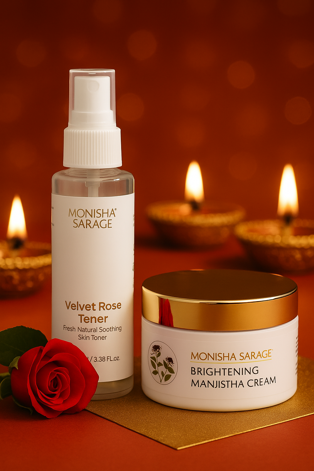 Brightening Manjistha Cream + Velvet Rose Toner