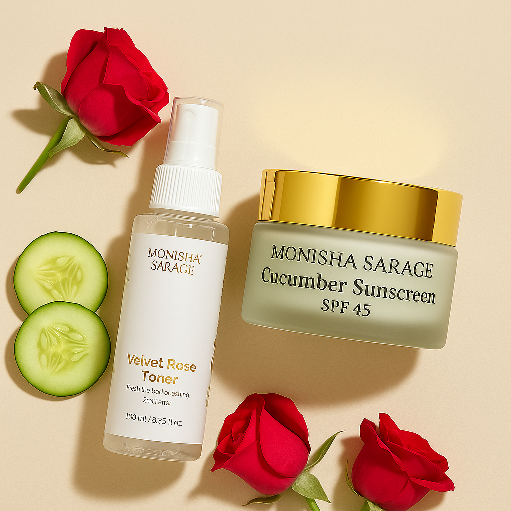 Cucumber Sunscreen + Velvet Rose Toner