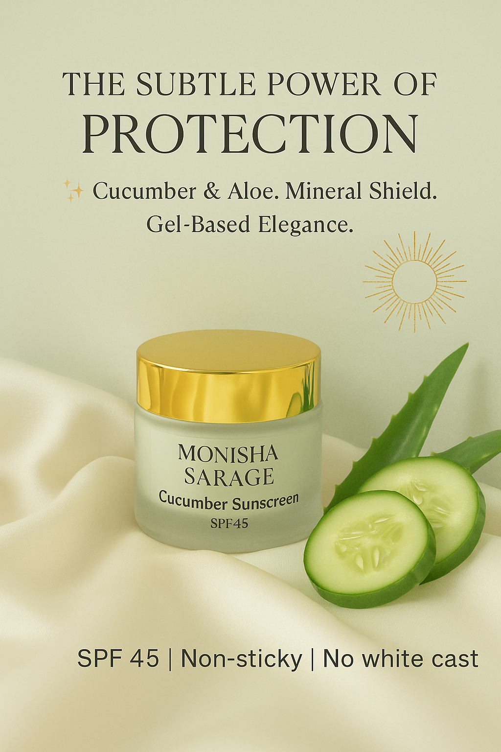 Soothing SPF 45 Cucumber Sunscreen – Sweat-Proof Sun Shield | 30gms