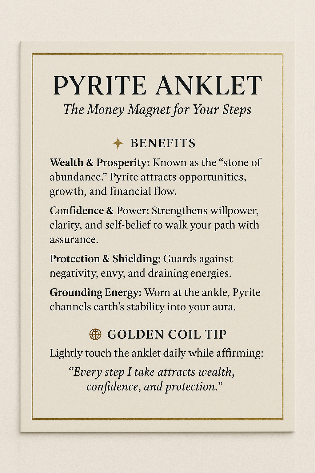 Vriddhi Pyrite Anklet – Opportunities, Abundance & Protection