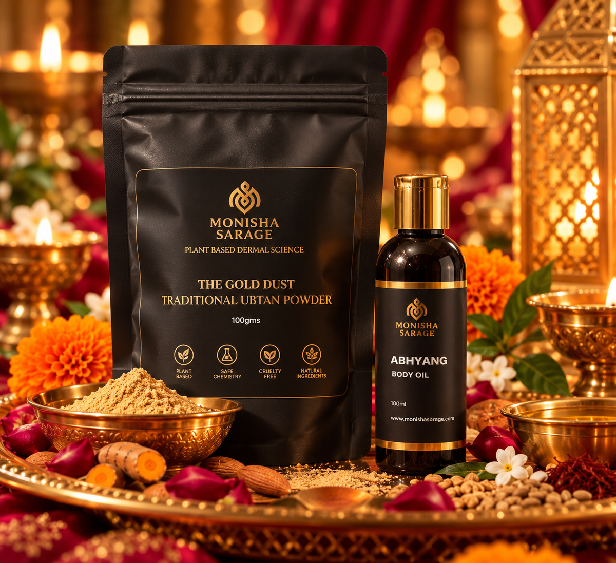 Traditional Ubtan & Abhyang Body Oil Duo