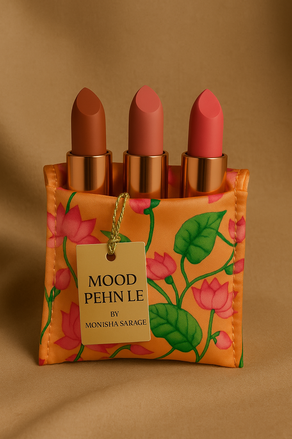 Mood Pehn Le Lipstick Trio – Sukoon, Muskaan & Udaan | Natural, Moisturizing Shades for Every Mood | full size