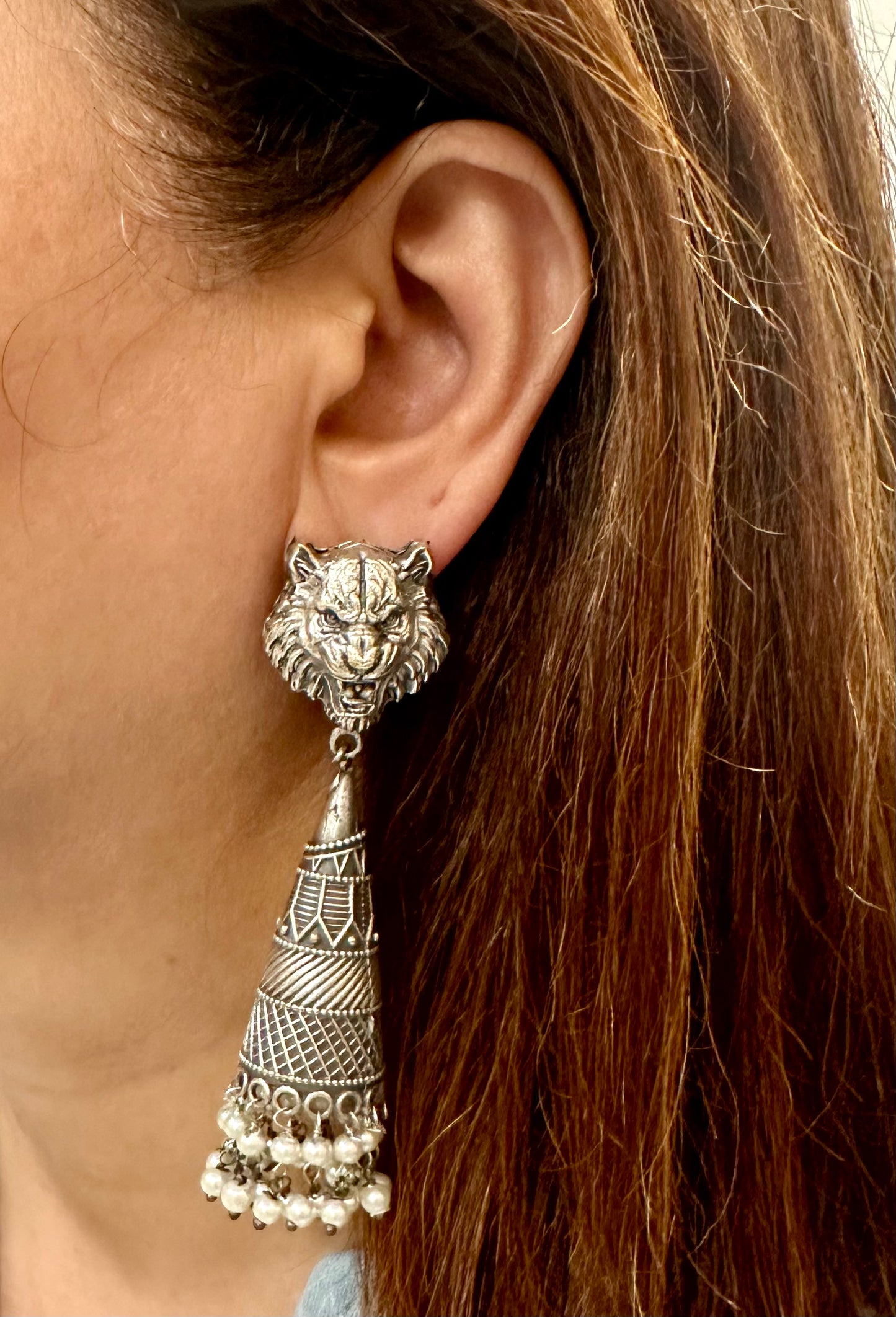 Lion-Inspired Elegance Earrings