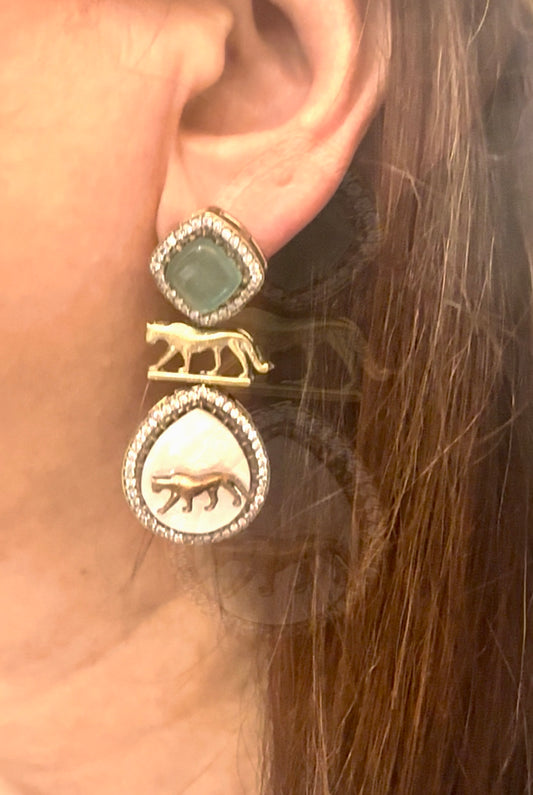 Tiger-Inspired Statement Earrings