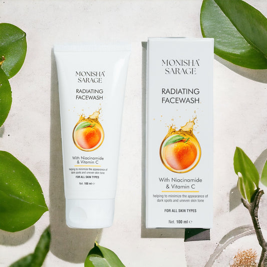Monisha Sarage Radiating Face Wash| Niacinamide and Vitamin C| Advanced Formulation |Helps with Dark Spots| Suitable for All Skin Types | 100mL