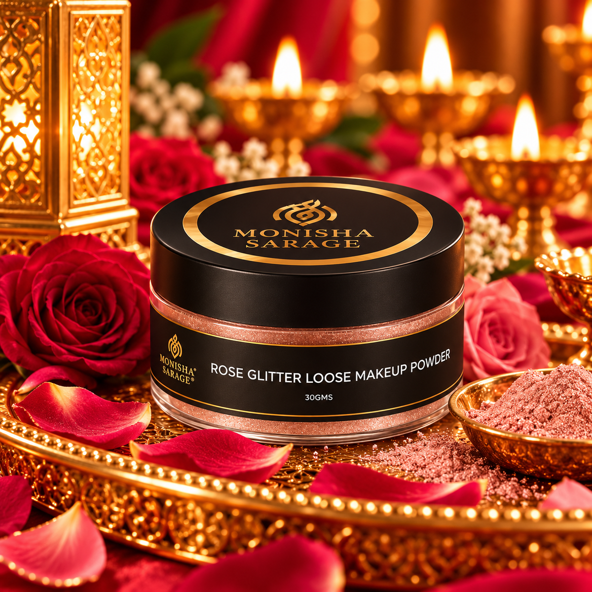 Rose powder For face | Compact loose powder| for matte effect | 30gms