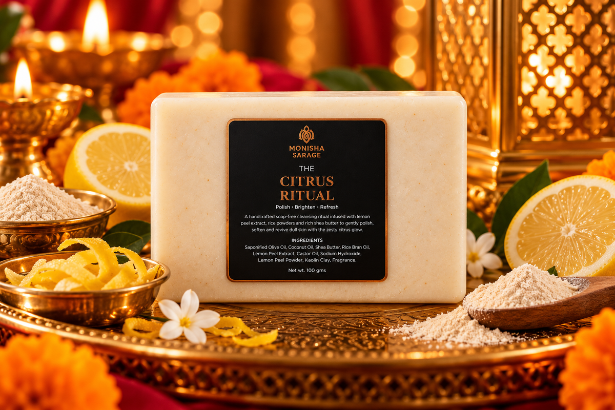 THE CITRUS RITUAL| Lemon Peel &amp; Rice Powder Exfoliating Cleansing Bar | 100g