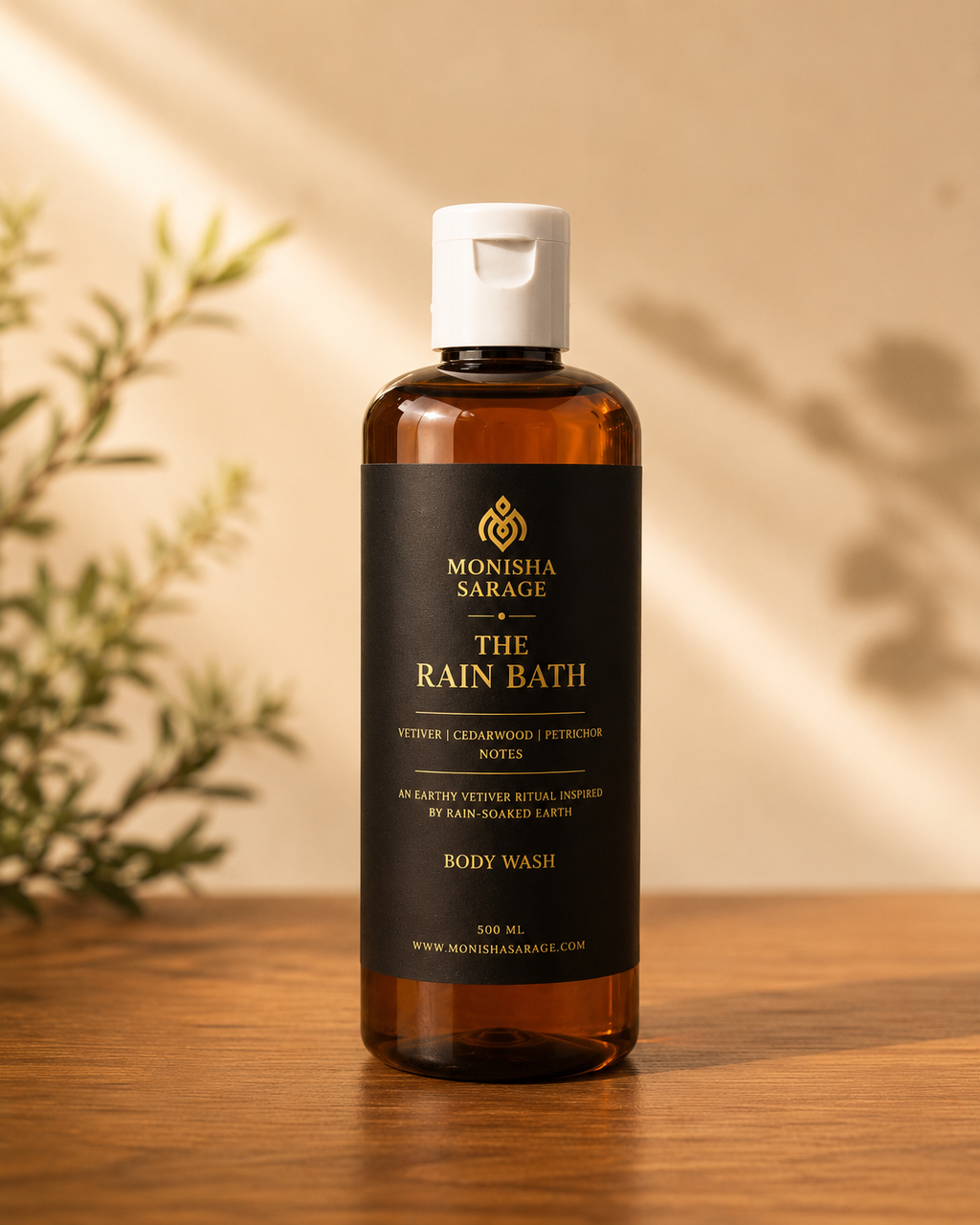 The Rain Bath Body Wash | Vetiver, Cedarwood & Petrichor Inspired Luxury Body Wash | Sulphate-Free | 500ml