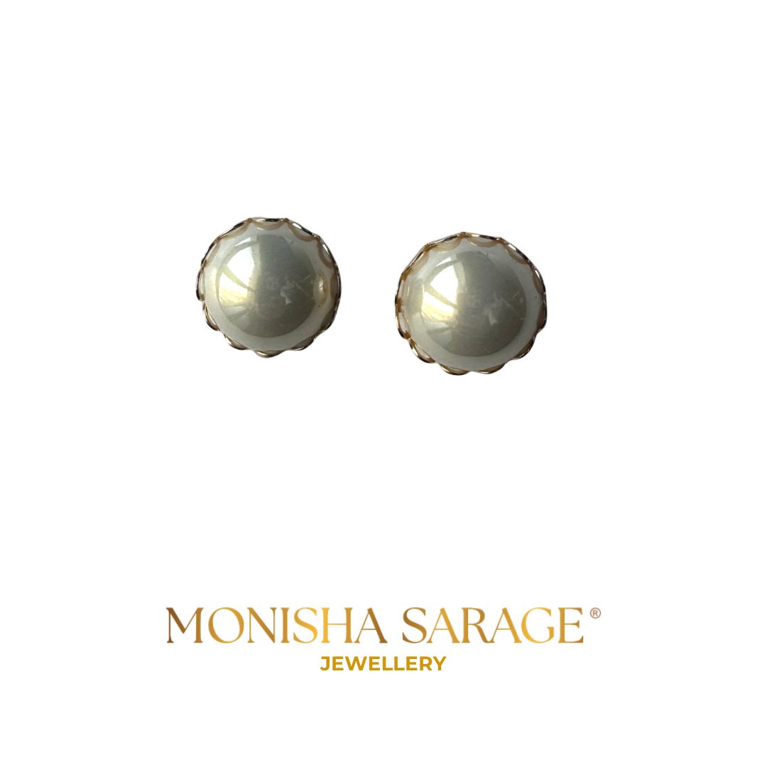 Evergreen Gold Pearl Stud Earrings for Everyday Glam | Monisha Sarage Essentials