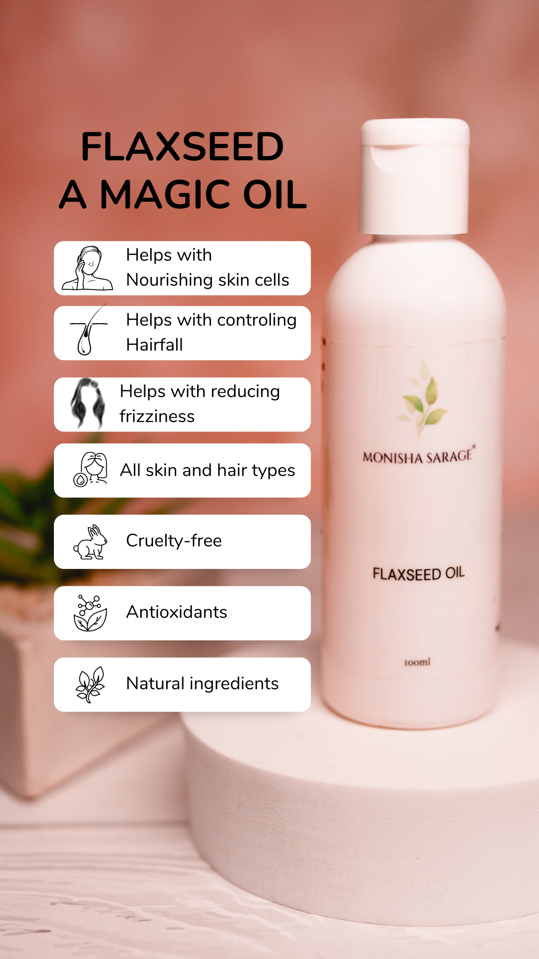Flax seed oil | Frizzy hair control | hairfall control | Hair shine booster 100ml